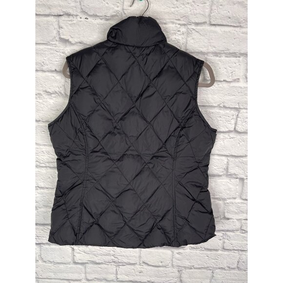 LANDS' END Women's Black Quilted Snap Front Down Vest Medium - Picture 4 of 4